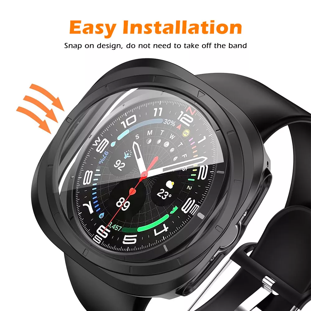 NovaGuard Ultra Protective Case — Tempered Glass Screen Cover for 47mm Galaxy Watch Ultra