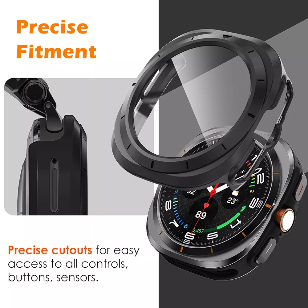 NovaGuard Ultra Protective Case — Tempered Glass Screen Cover for 47mm Galaxy Watch Ultra