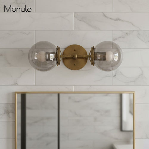 Lumio Globe klares Glas – moderne industrielle Badezimmer-Waschtischlampe | Souliia