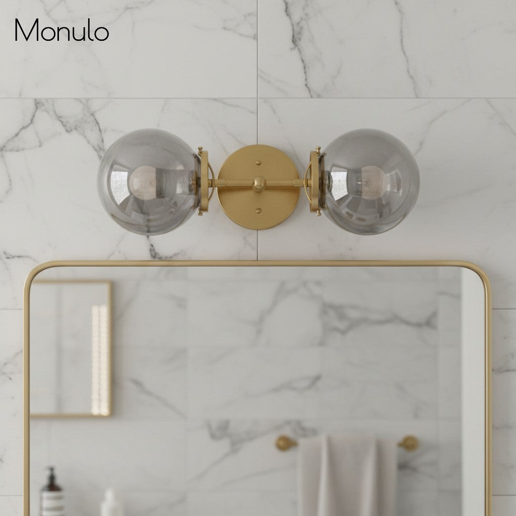 Lumio Globe Clear Glass – Modern Industrial Bathroom Vanity Light | Souliia