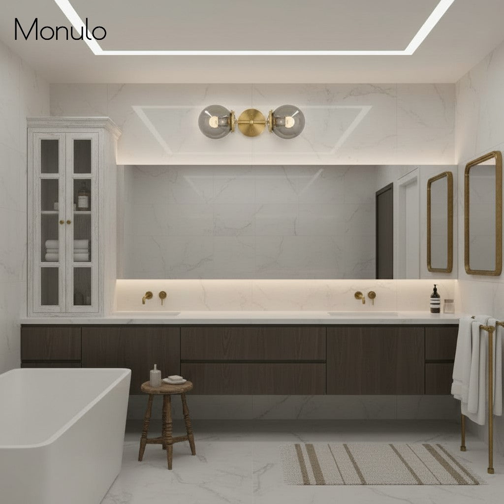 Lumio Globe Clear Glass – Modern Industrial Bathroom Vanity Light | Souliia