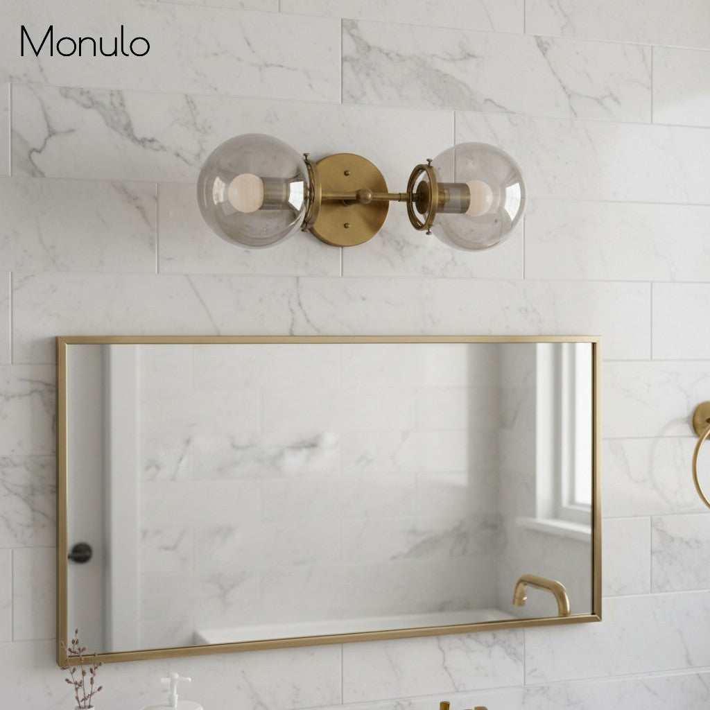 Lumio Globe Clear Glass – Modern Industrial Bathroom Vanity Light | Souliia