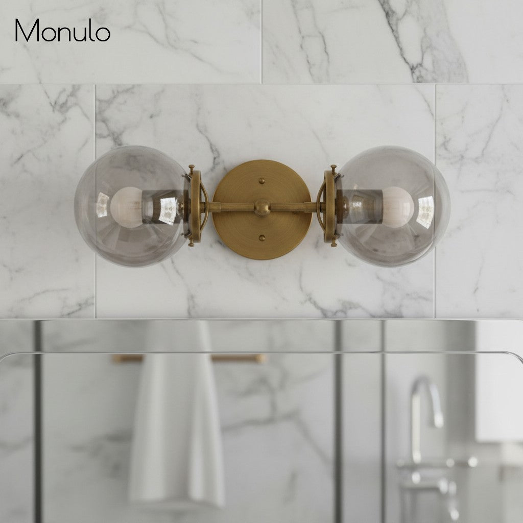 Lumio Globe Clear Glass – Modern Industrial Bathroom Vanity Light | Souliia