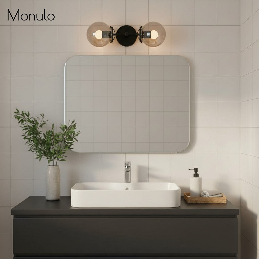 Lumio Globe Clear Glass – Modern Industrial Bathroom Vanity Light | Souliia