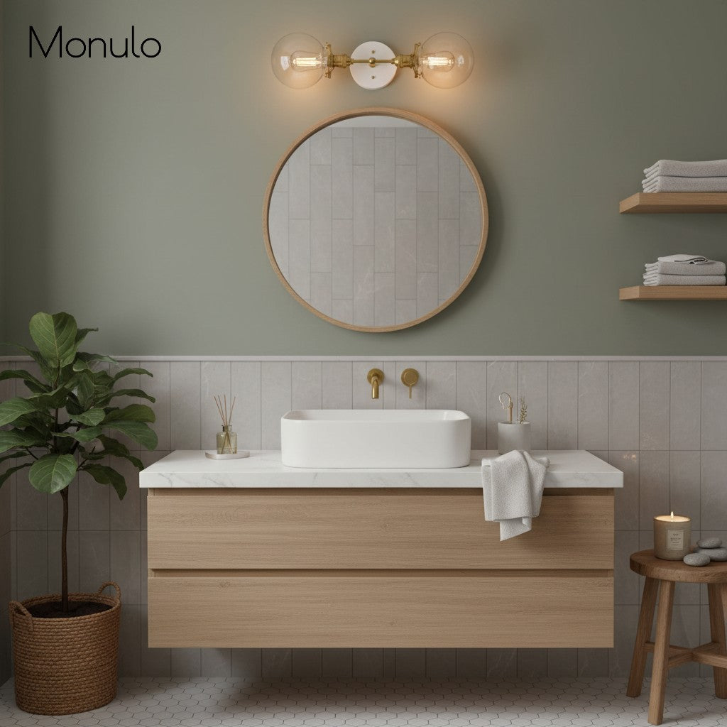 Lumio Globe klare Glas-Wandleuchte – moderne industrielle Wandlampe für Waschtisch & Flur | Souliia