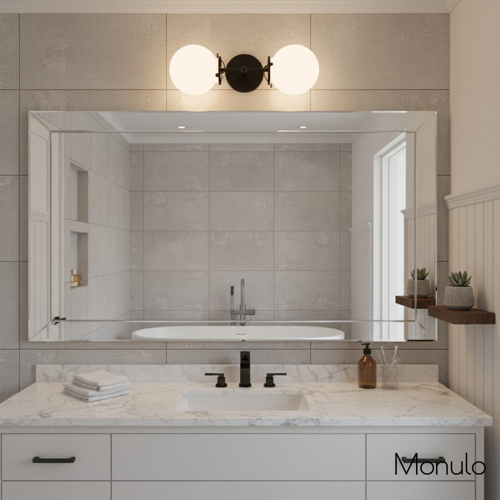 Lumio Globe Opal Glass – Mid-Century Modern Bathroom Wall Sconce | Souliia