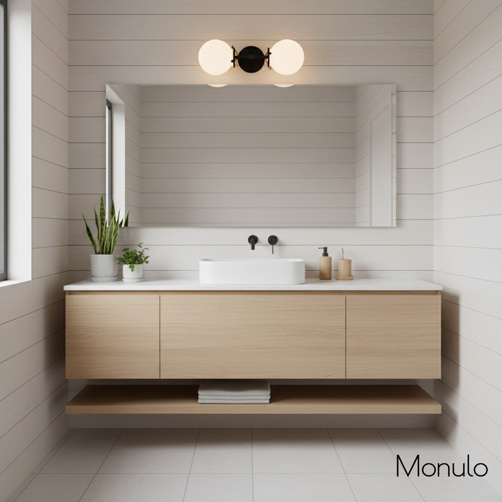 Lumio Globe Opal Glass – Mid-Century Modern Bathroom Wall Sconce | Souliia