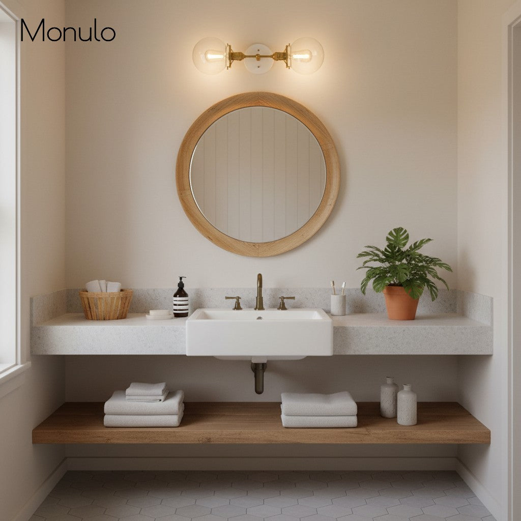 Lumio Globe klare Glas-Wandleuchte – moderne industrielle Wandlampe für Waschtisch & Flur | Souliia