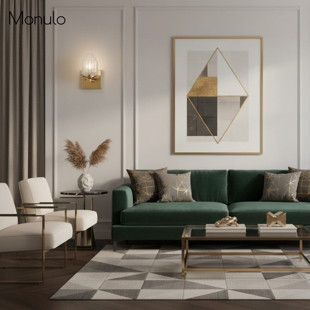 Tierlux Glass Globe Wall Sconce – Metal & Glass Lamp for Living Room or Bathroom | Souliia