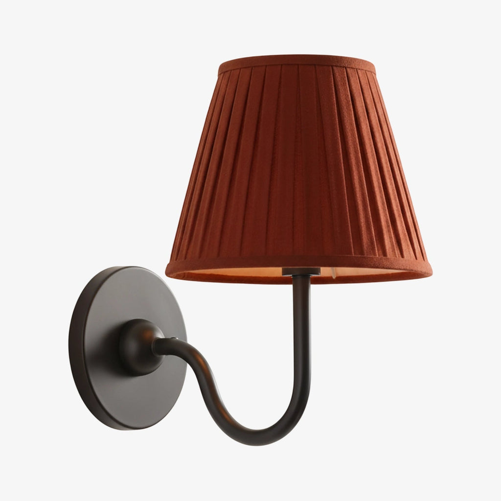 Luvora Fabric Shade Wall Sconce with Drum Shade - Classic Pleated Sconce Light | Souliia