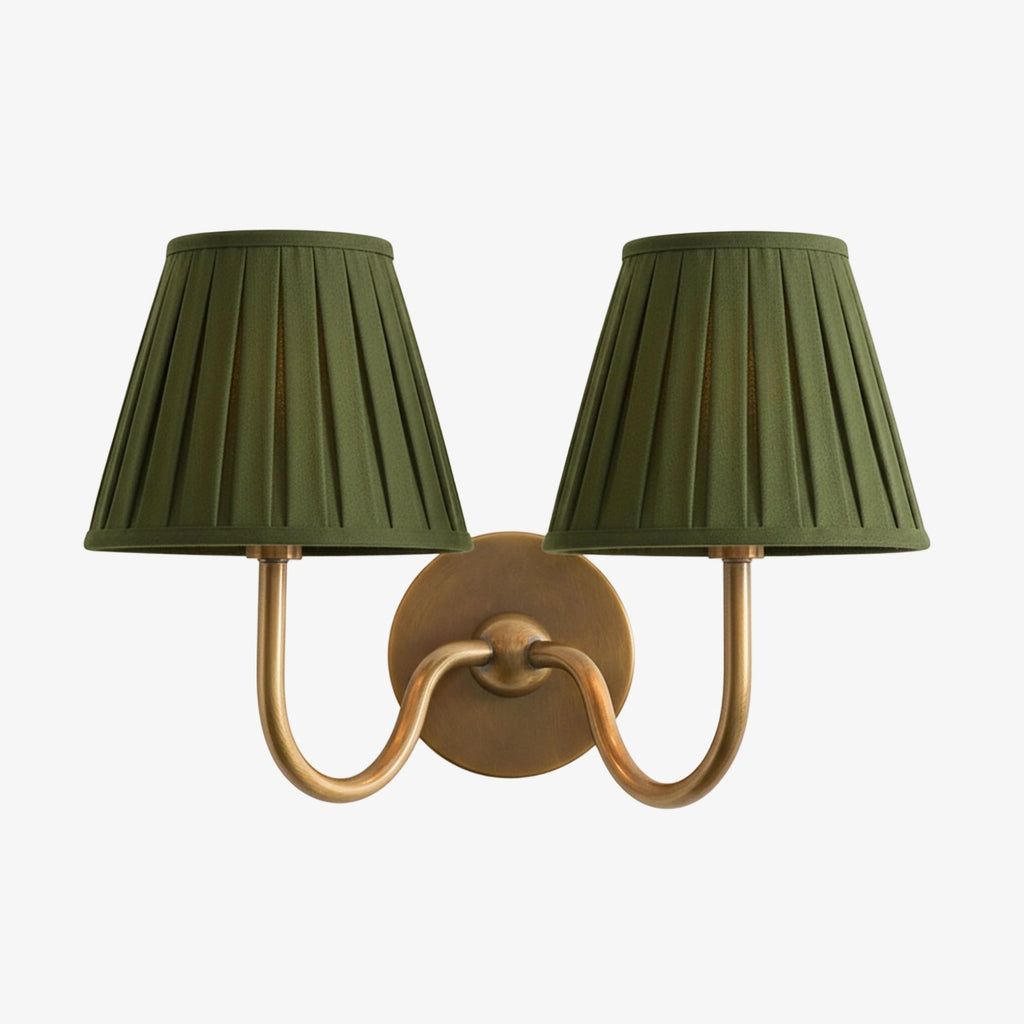 Luvora Fabric Shade Wall Sconce with Drum Shade - Classic Pleated Sconce Light | Souliia
