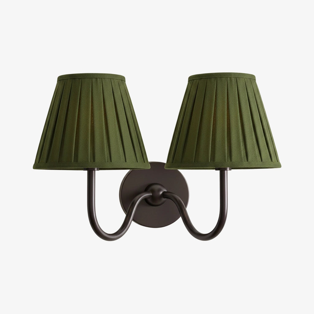 Luvora Fabric Shade Wall Sconce with Drum Shade - Classic Pleated Sconce Light | Souliia