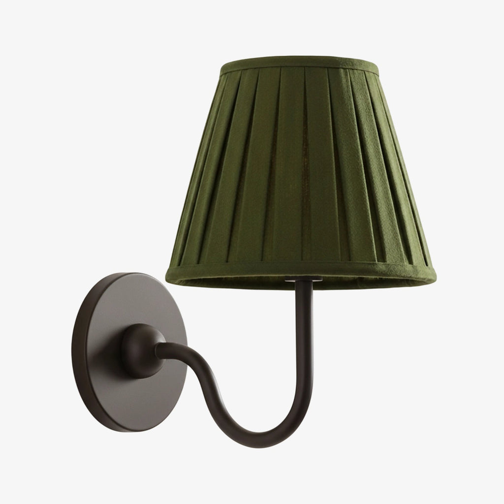 Luvora Fabric Shade Wall Sconce with Drum Shade - Classic Pleated Sconce Light | Souliia