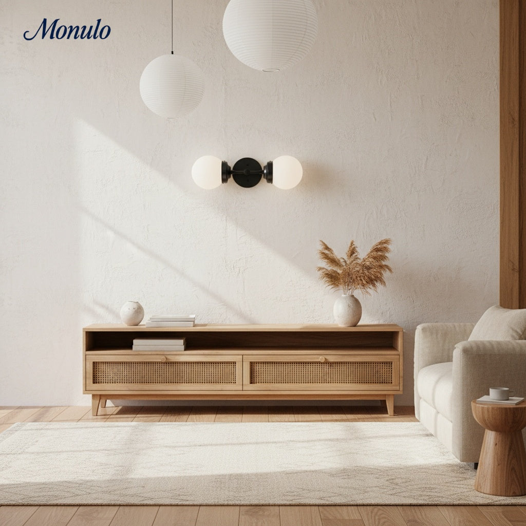 Lumio Globe Modern Geometric Wall Sconce – Elegant Art Deco Vanity Fixture for Powder Room or Hallway | Souliia