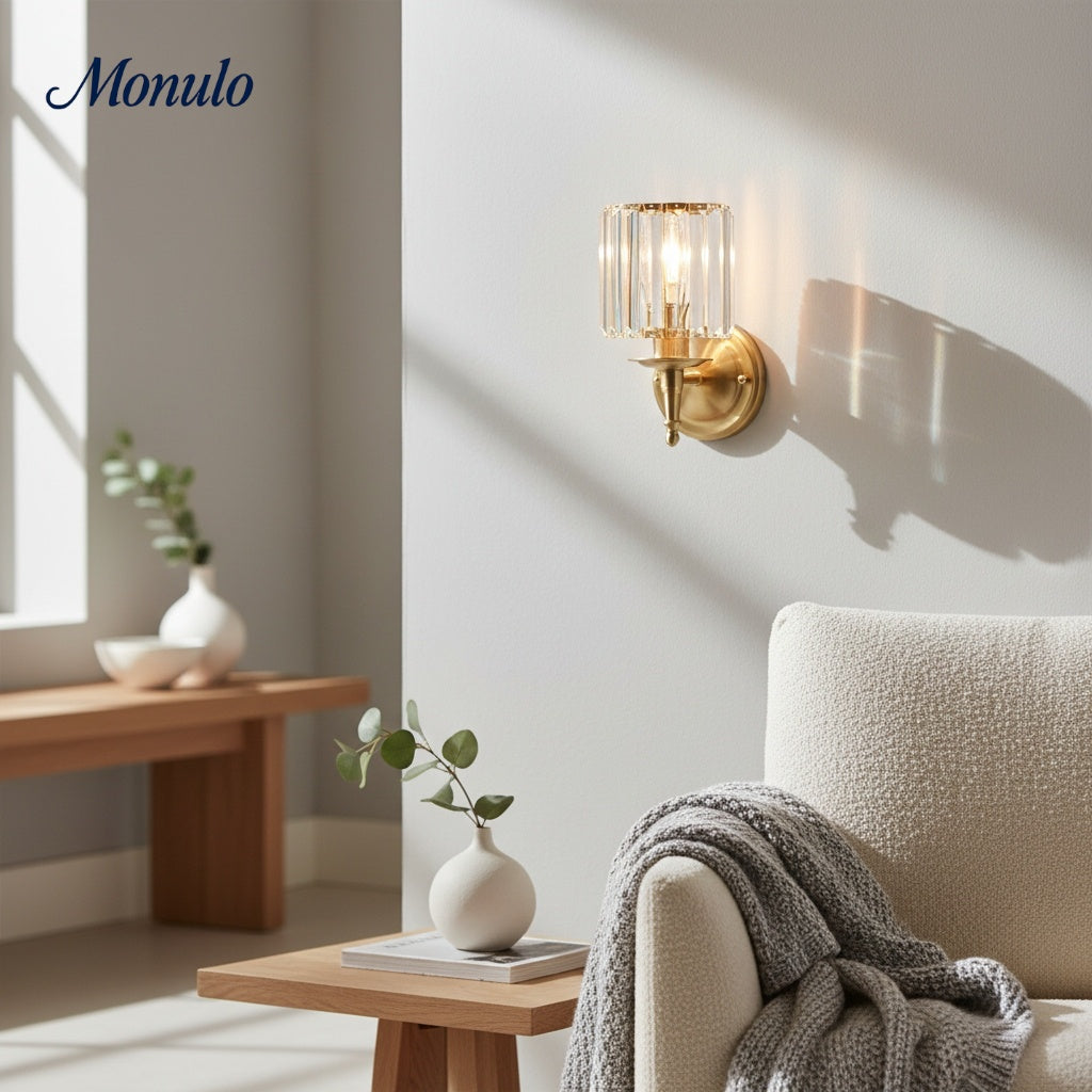 Lustrielle Sparkling Crystal Vintage Wall Sconce – Luxury Wall Lamp for Hallway & Dining | Souliia