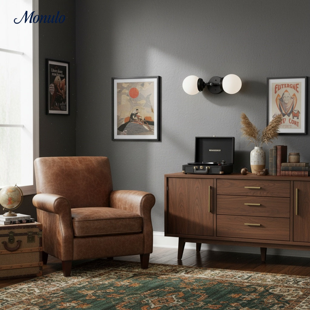 Lumio Globe moderne geometrische Wandleuchte – elegante Art-Deco-Waschtischleuchte für Gäste-WC oder Flur | Souliia