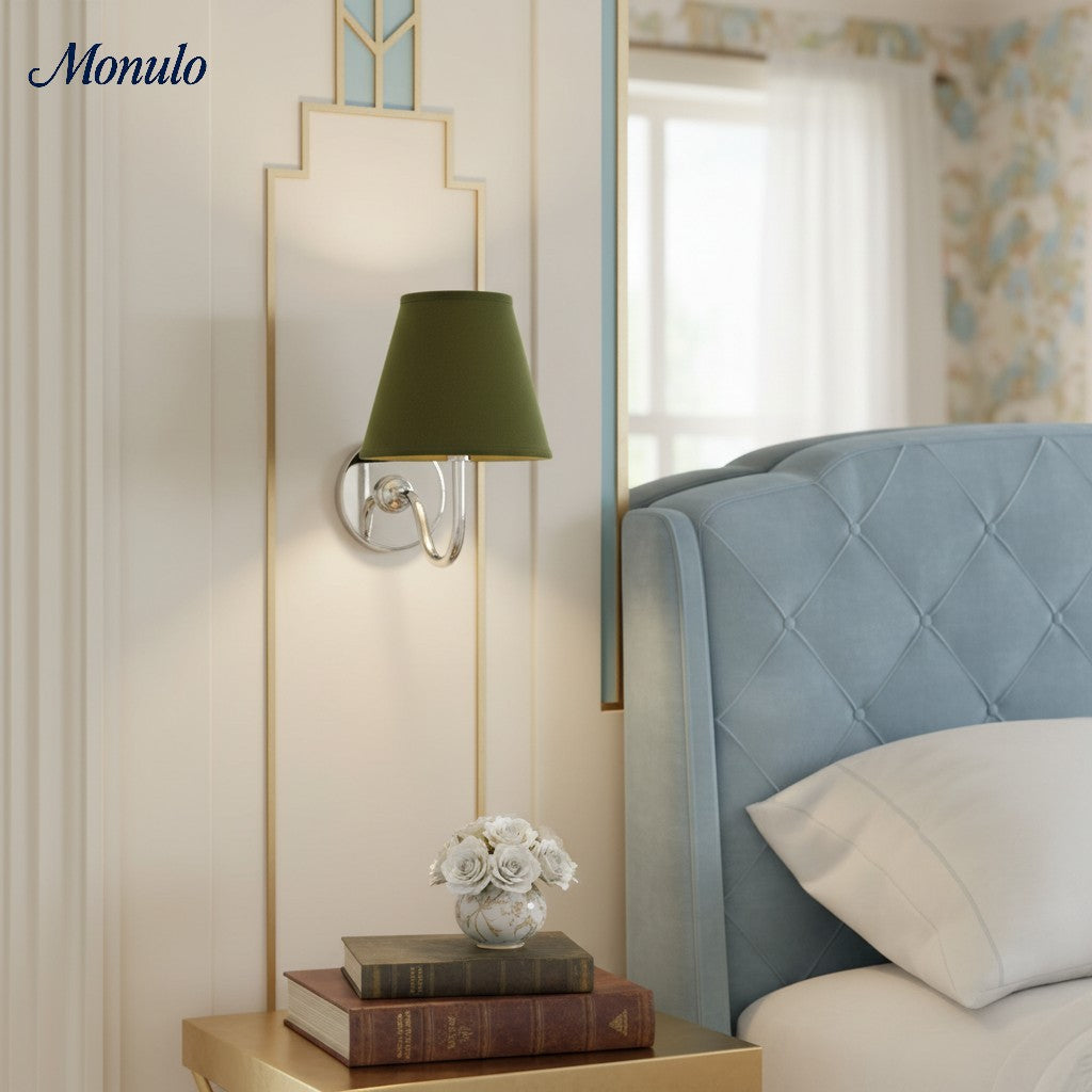 Luvora Fabric Shade Wall Sconce with Drum Shade - Classic Pleated Sconce Light | Souliia