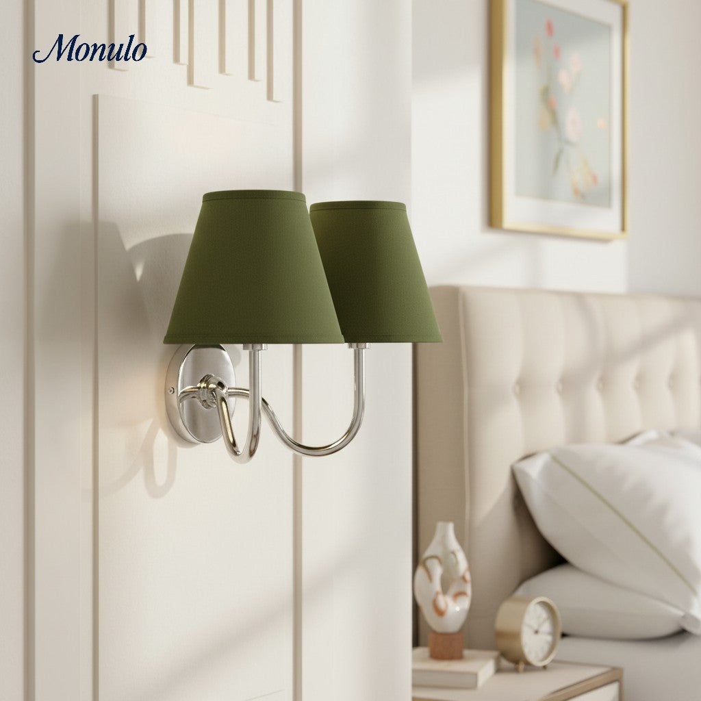 Luvora Fabric Shade Wall Sconce with Drum Shade - Classic Pleated Sconce Light | Souliia