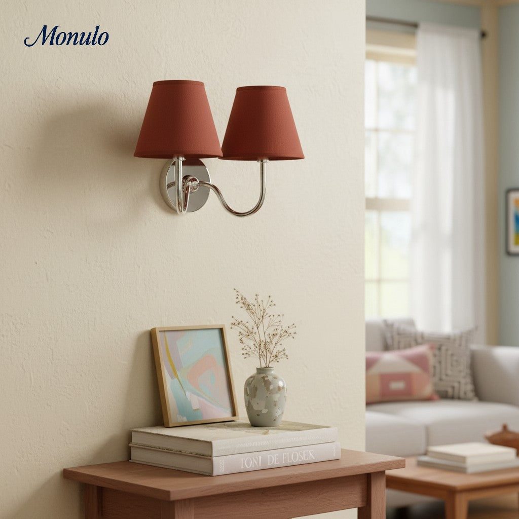 Luvora Fabric Shade Wall Sconce with Drum Shade - Classic Pleated Sconce Light | Souliia