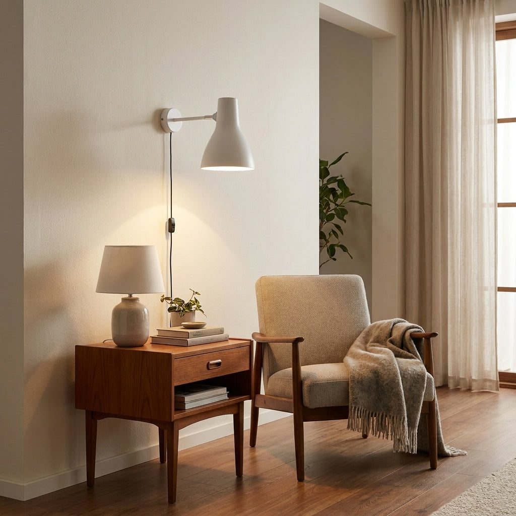Modryx matte Metallwandleuchte mit verstellbarem Arm – Moderne minimalistische Wandleuchte für eine Akzentwand im Wohnzimmer | Souliia