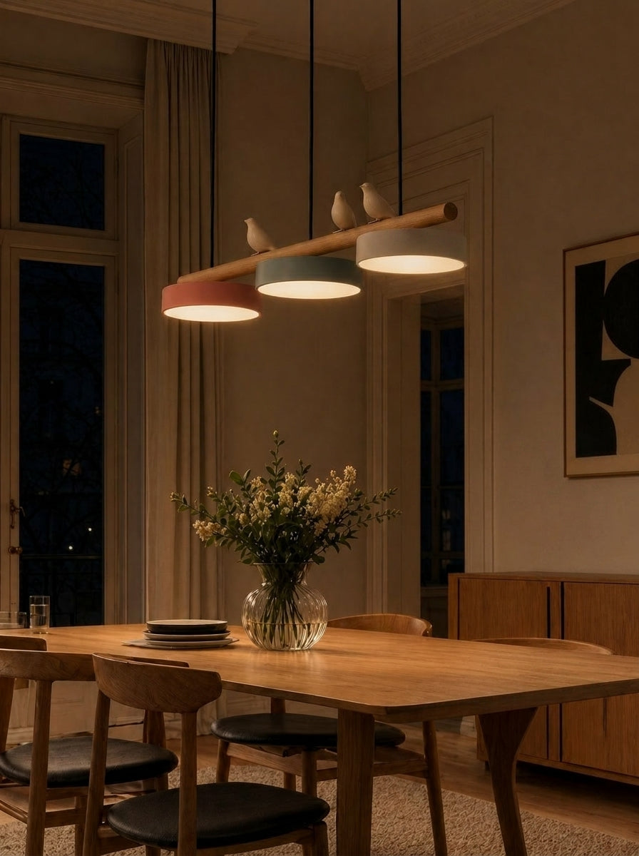 Sienna Bird Pendant Lamp - Wood Design for Scandinavian Kitchen Islands | Souliia