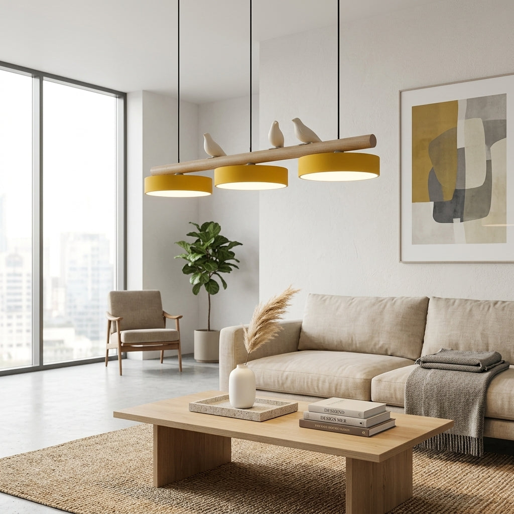 Sienna Bird Pendant Lamp - Wood Design for Scandinavian Kitchen Islands | Souliia
