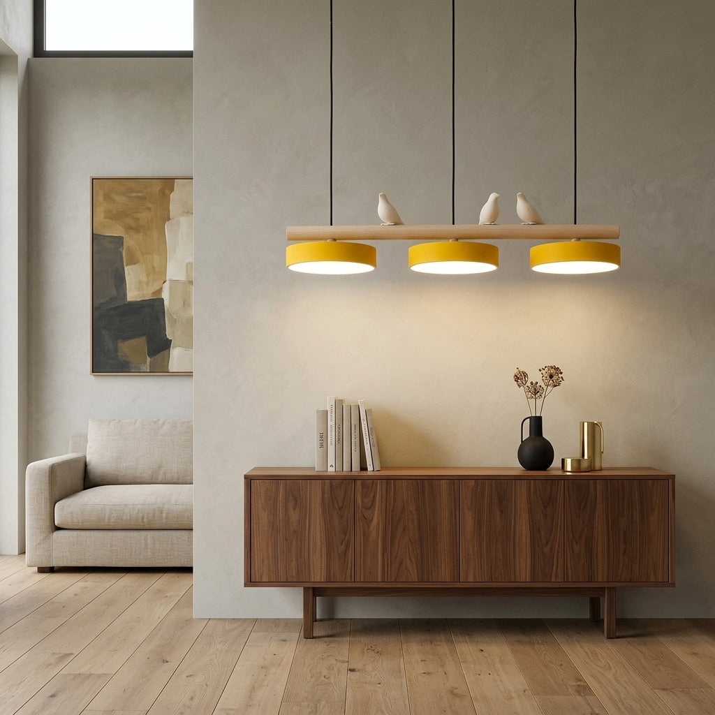 Sienna Bird Pendant Lamp - Wood Design for Scandinavian Kitchen Islands | Souliia