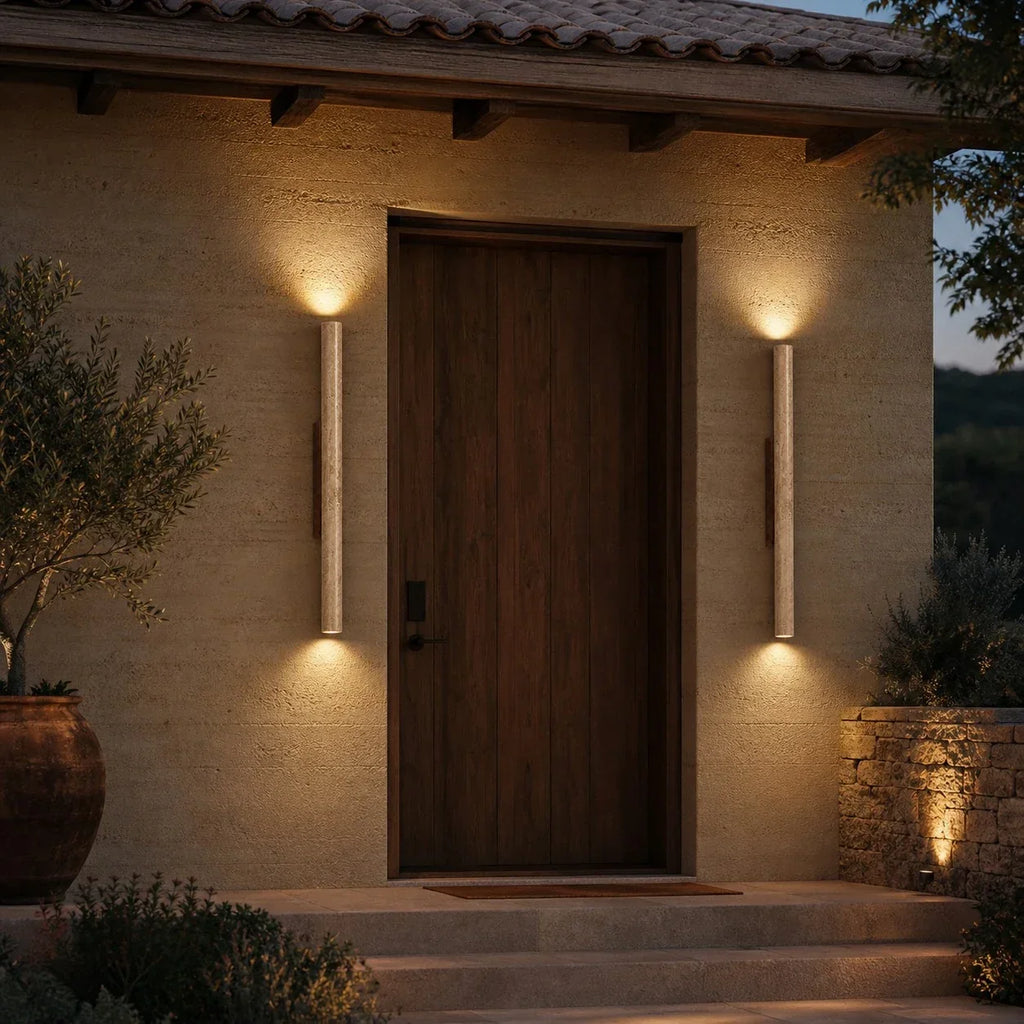 Stone Linear Wall Sconce, Up Down Wall Light for Hallway, Vanity, Bedroom and Stairway | Souliia