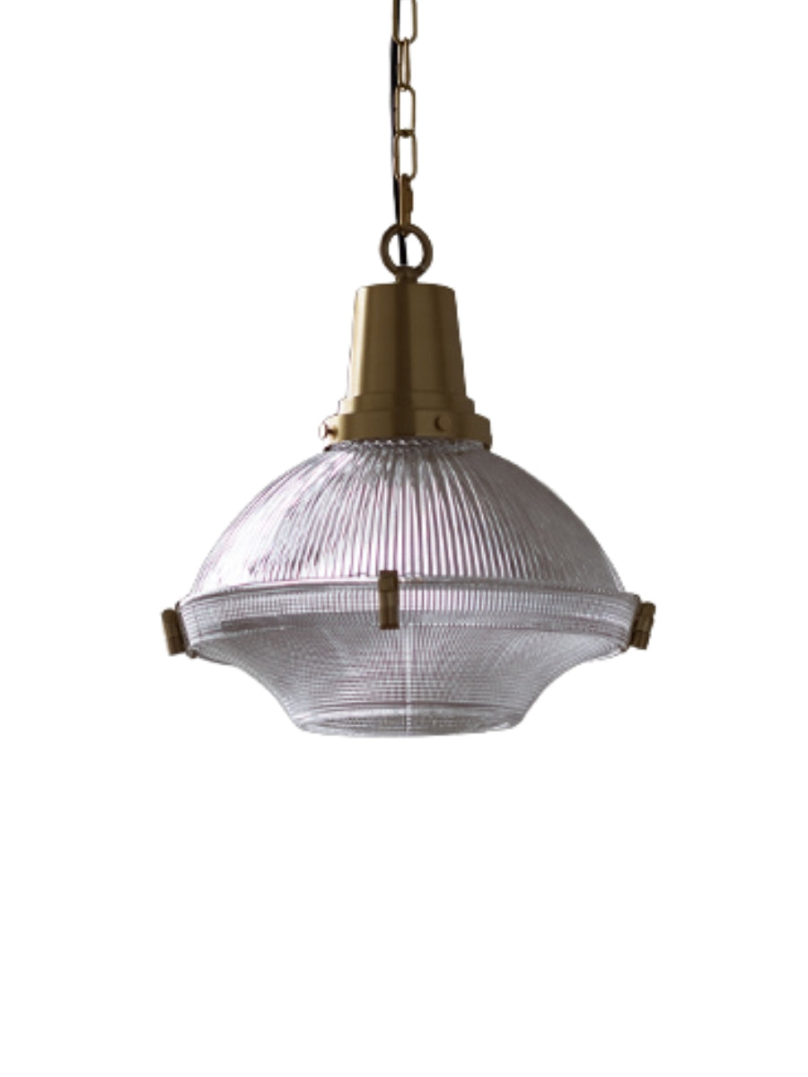 Ribbed Glass Pendant Light – Stylish Brass and Glass Pendant Light for Kitchen & Modern Interiors | Souliia