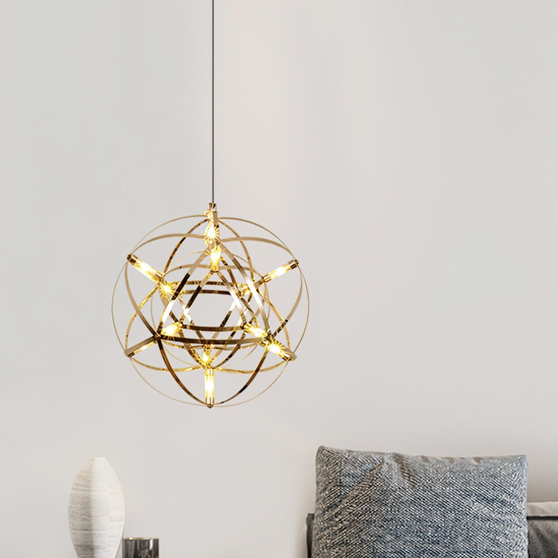 Silver Spark Ball Pendant Light | Souliia