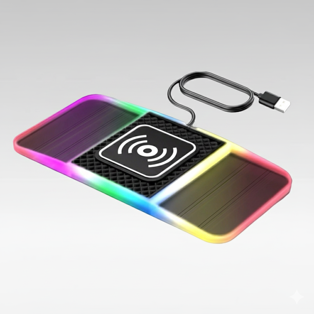 Wireless Car Charger with Dual Slots and Ambient Lighting - 20W - Souliia