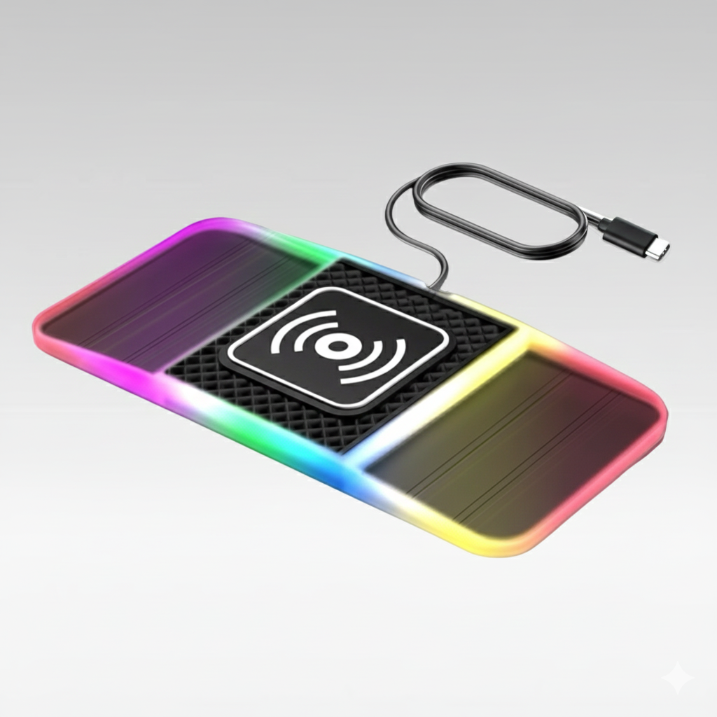 Wireless Car Charger with Dual Slots and Ambient Lighting - 20W - Souliia