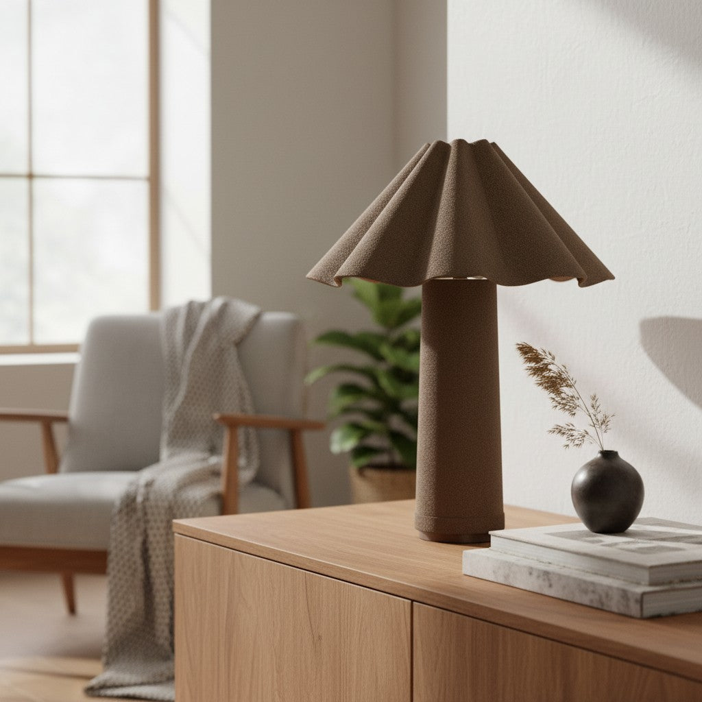 Weavara Fabric-Covered Modern Accent Table Lamp for Nightstands and Desks | Souliia