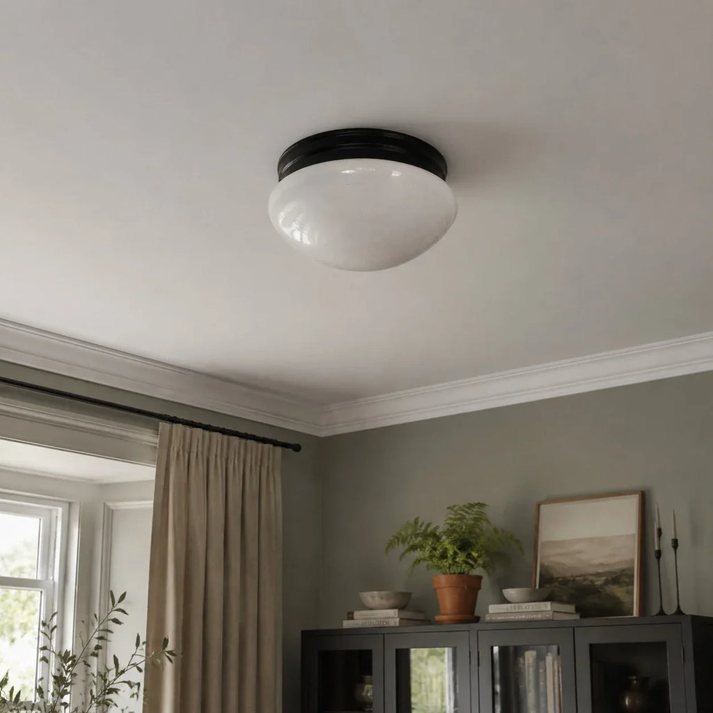 Ribbed or Opal Glass Flush Mount Ceiling Light | Souliia