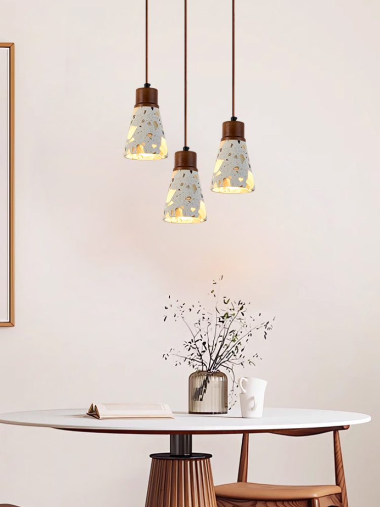 Wabi-sabi Style Water-polished Translucent Stone Retro Pendant Lamp | Souliia