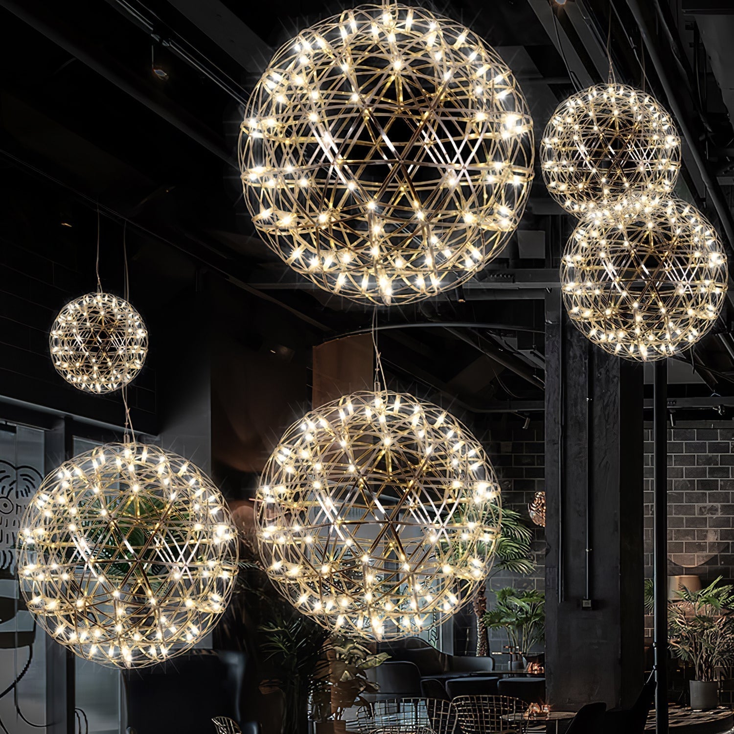 Silver Spark Ball Pendant Light | Souliia