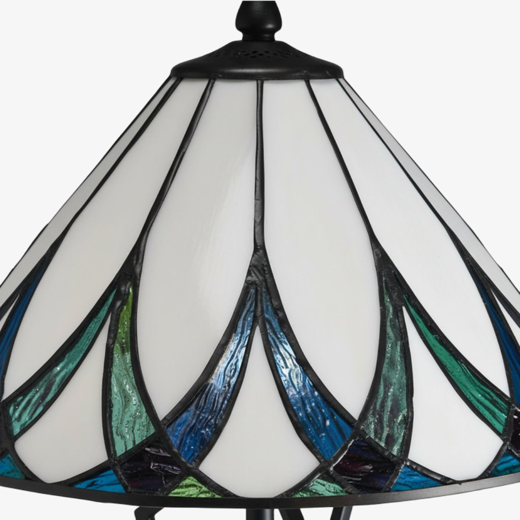 TF Handgeblasene Wasserwellen-Glas-Tischlampe – Klassische Tischbeleuchtung für Sofa-Beistelltisch und Nachttisch | Souliia