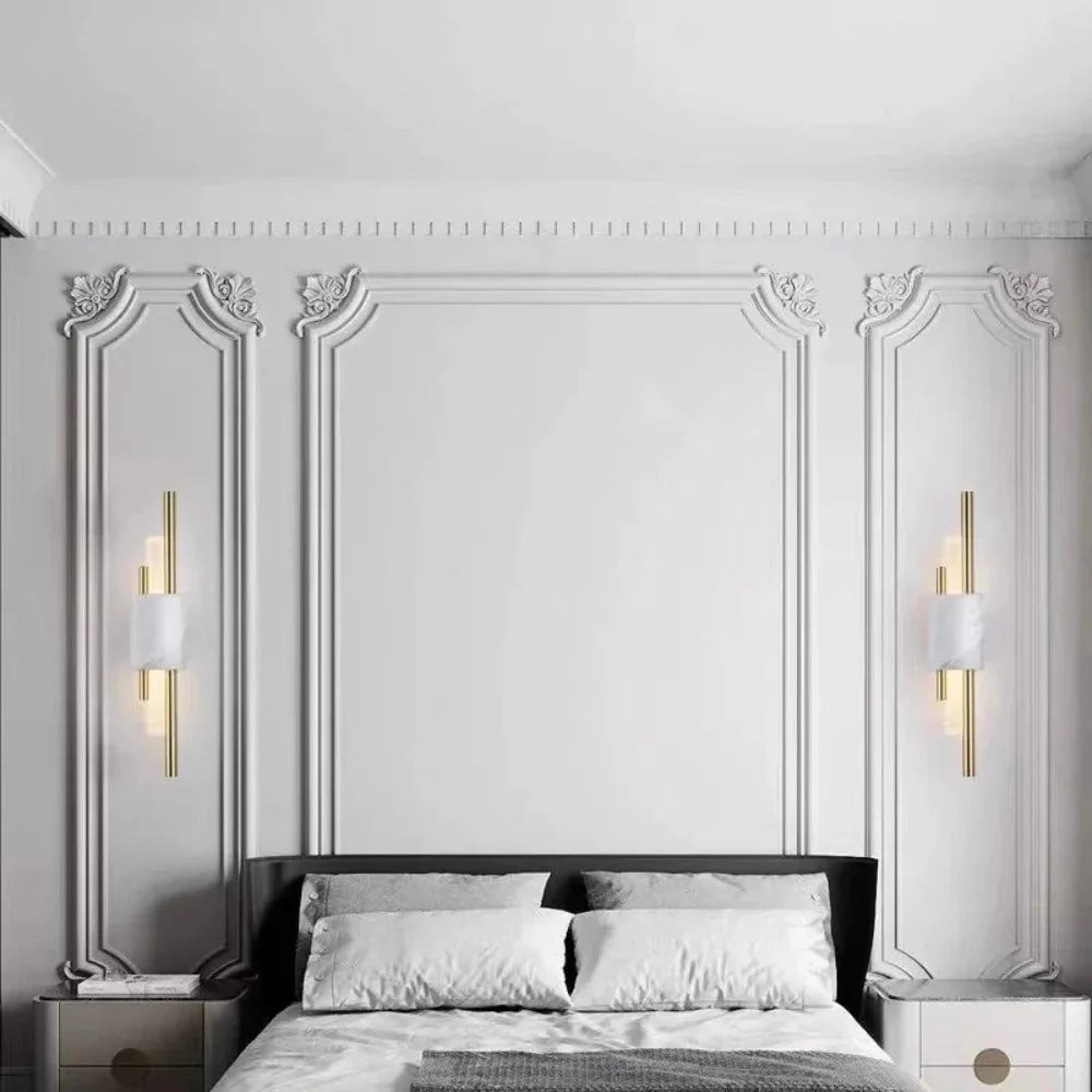 Refined Radiance Marble Accents Wall Light | Souliia