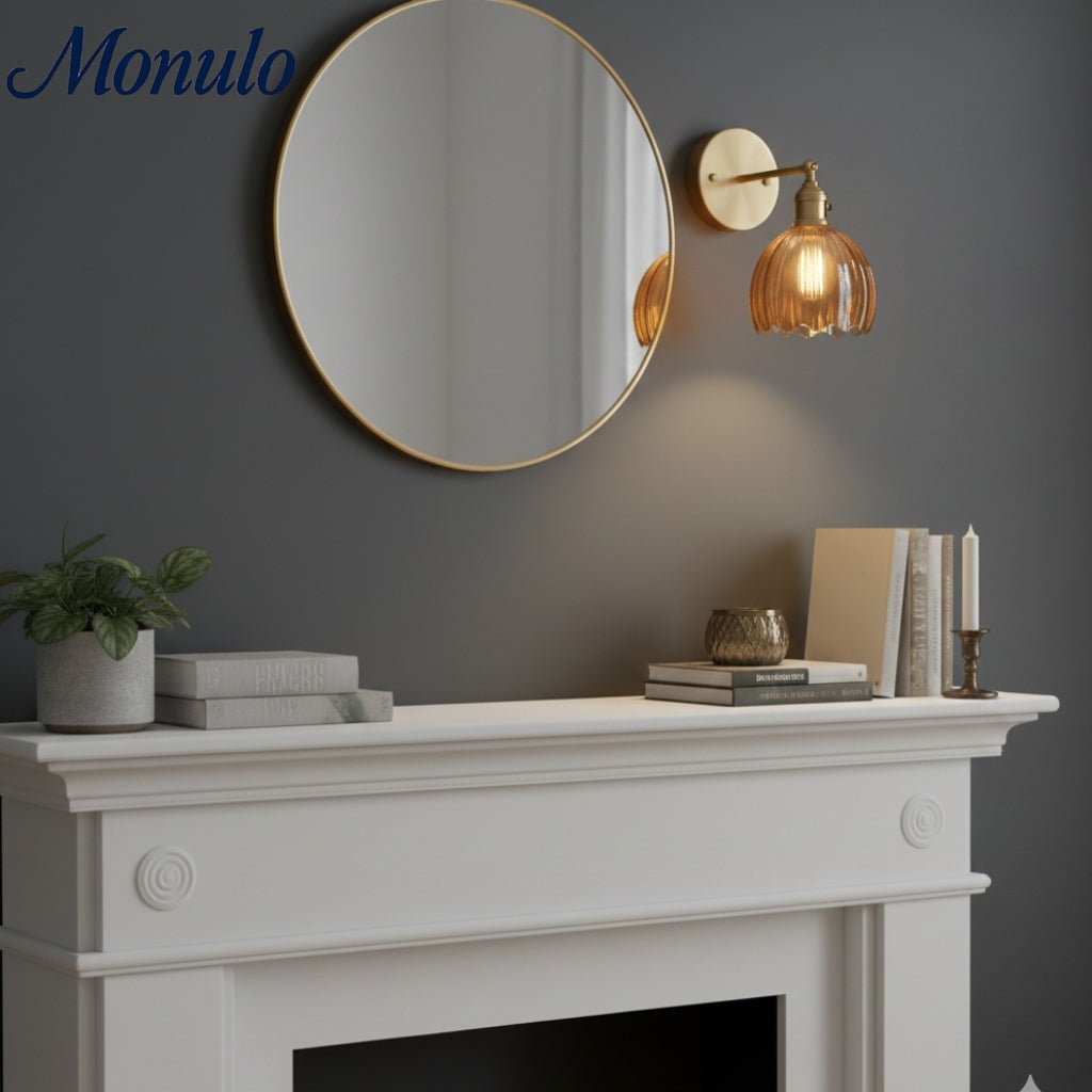 Verdoma Tulip Inspired Floral Shade Wall Lamp — Art Deco Inspired Decorative Sconce for Bedrooms | Souliia