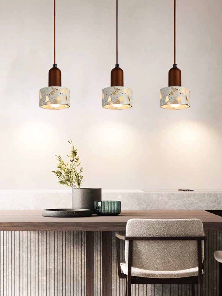 Wabi-sabi Style Water-polished Translucent Stone Retro Pendant Lamp | Souliia