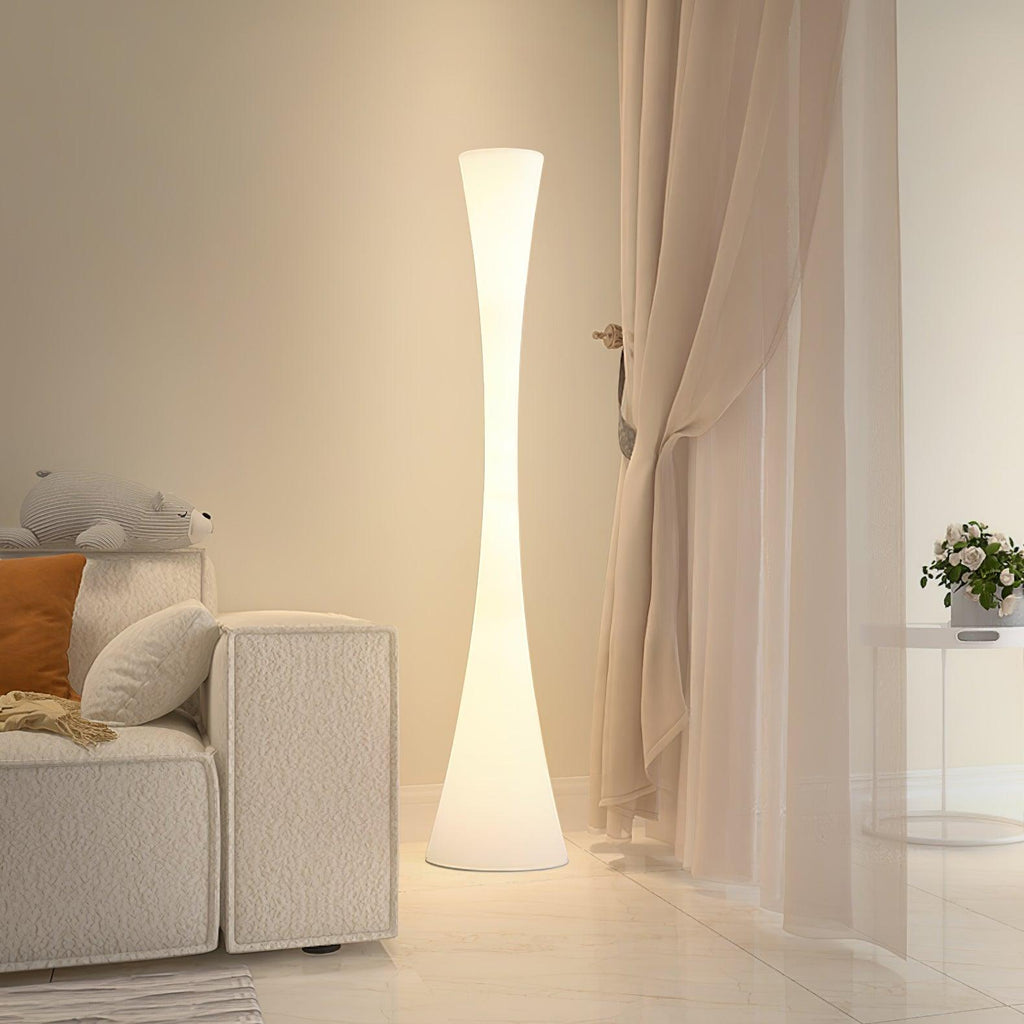 Romantic Simple White Column Floor Lamp M27 | Souliia