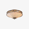 Tiffstar Elegant Art Glass Flush Ceiling Light with Vintage inspired Glass Diffuser – Classic Ceiling Fixture for Home Interiors | Souliia