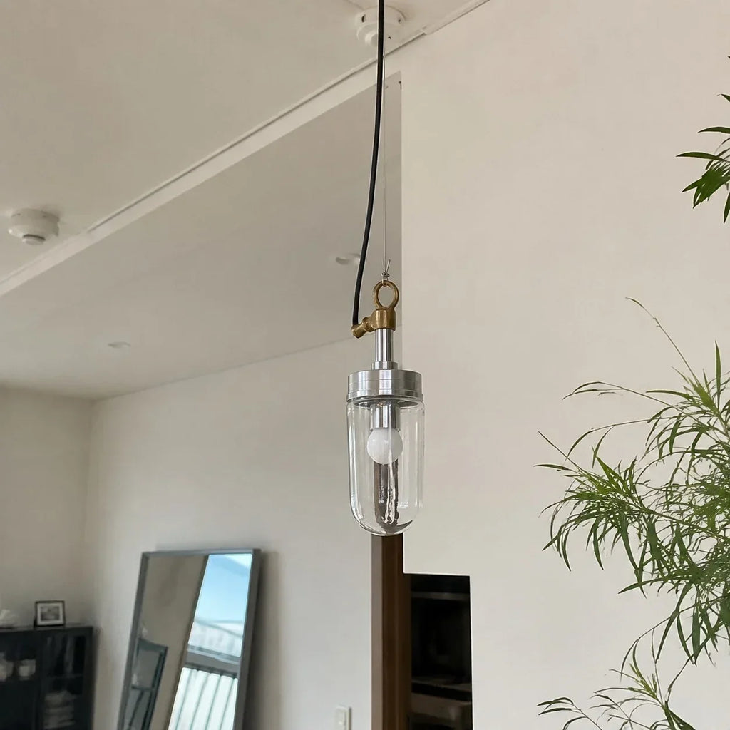 Lampada a sospensione moderna a cilindro in vetro trasparente | Souliia