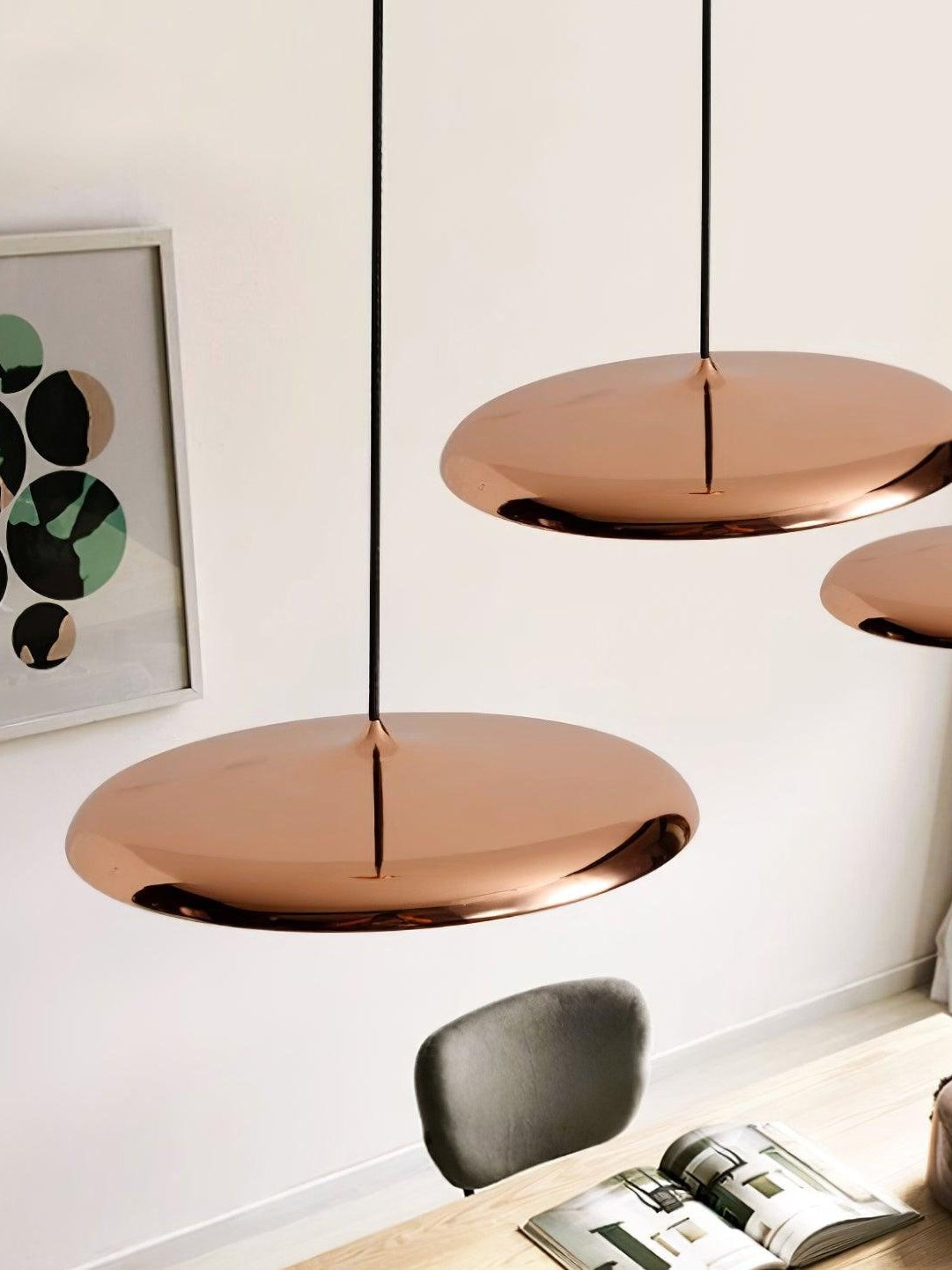Macaron Pendelleuchte – Schlanke Metall-Saucer-Leuchte | Souliia
