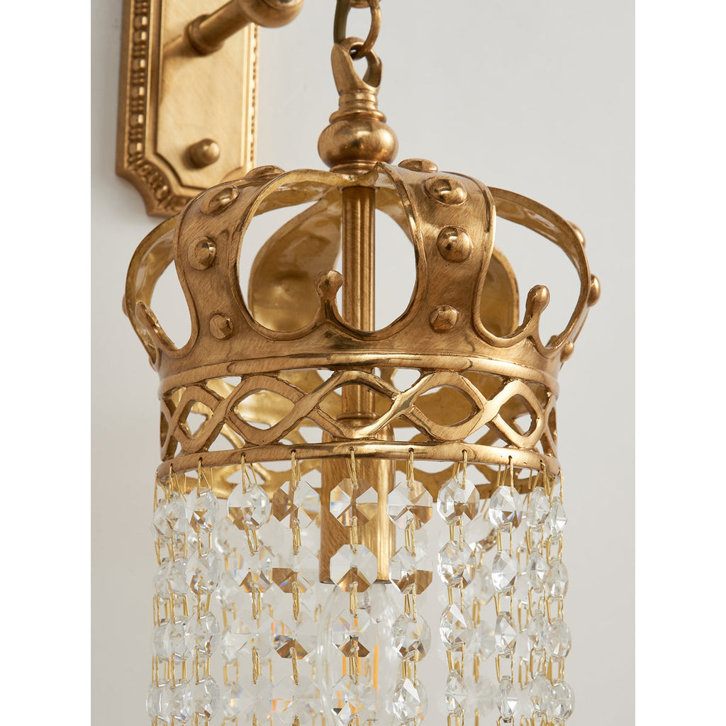 Timon Brass Crown Wall Lamp | Souliia