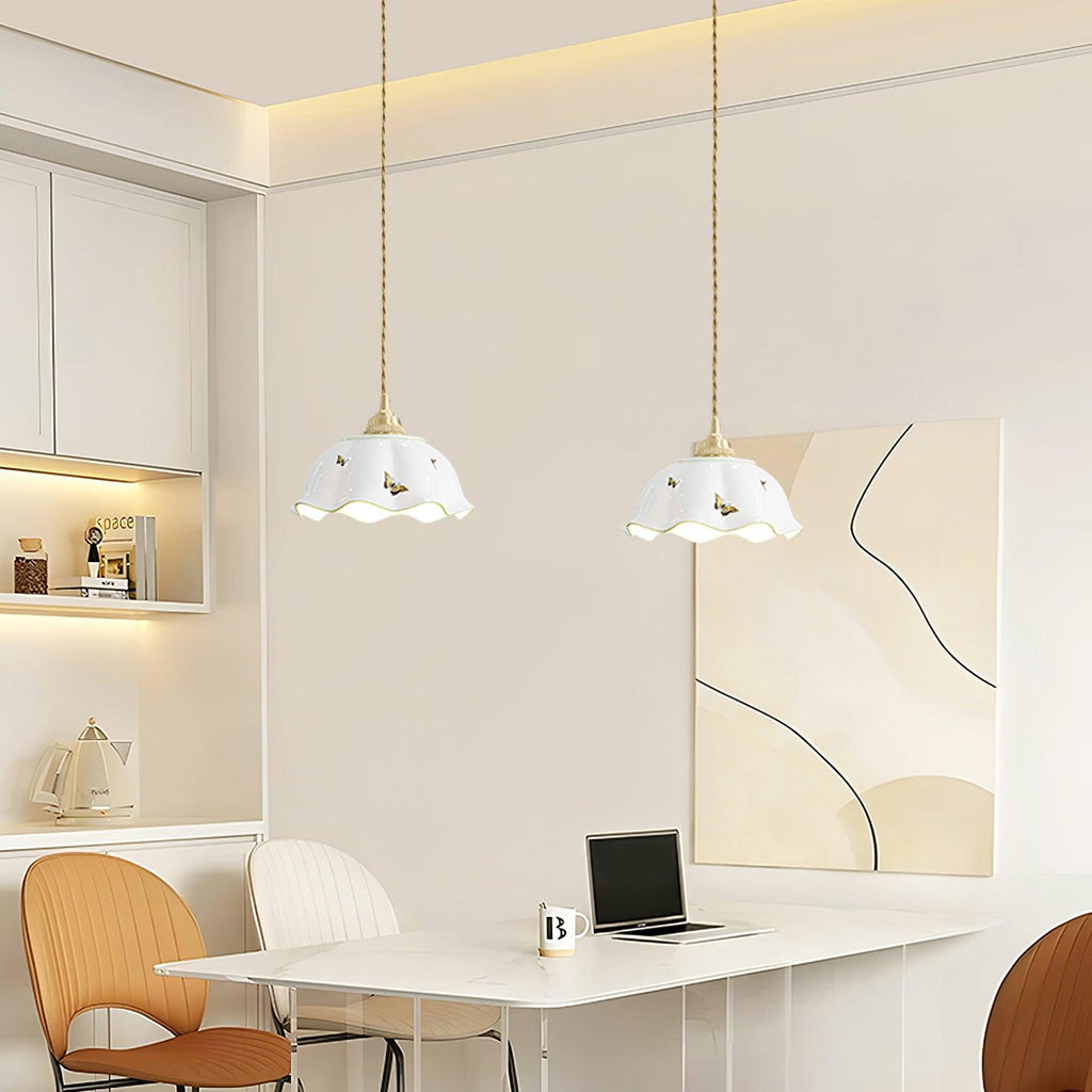 Retro Cream Style Ceramic Pendant Lamp M21 | Souliia