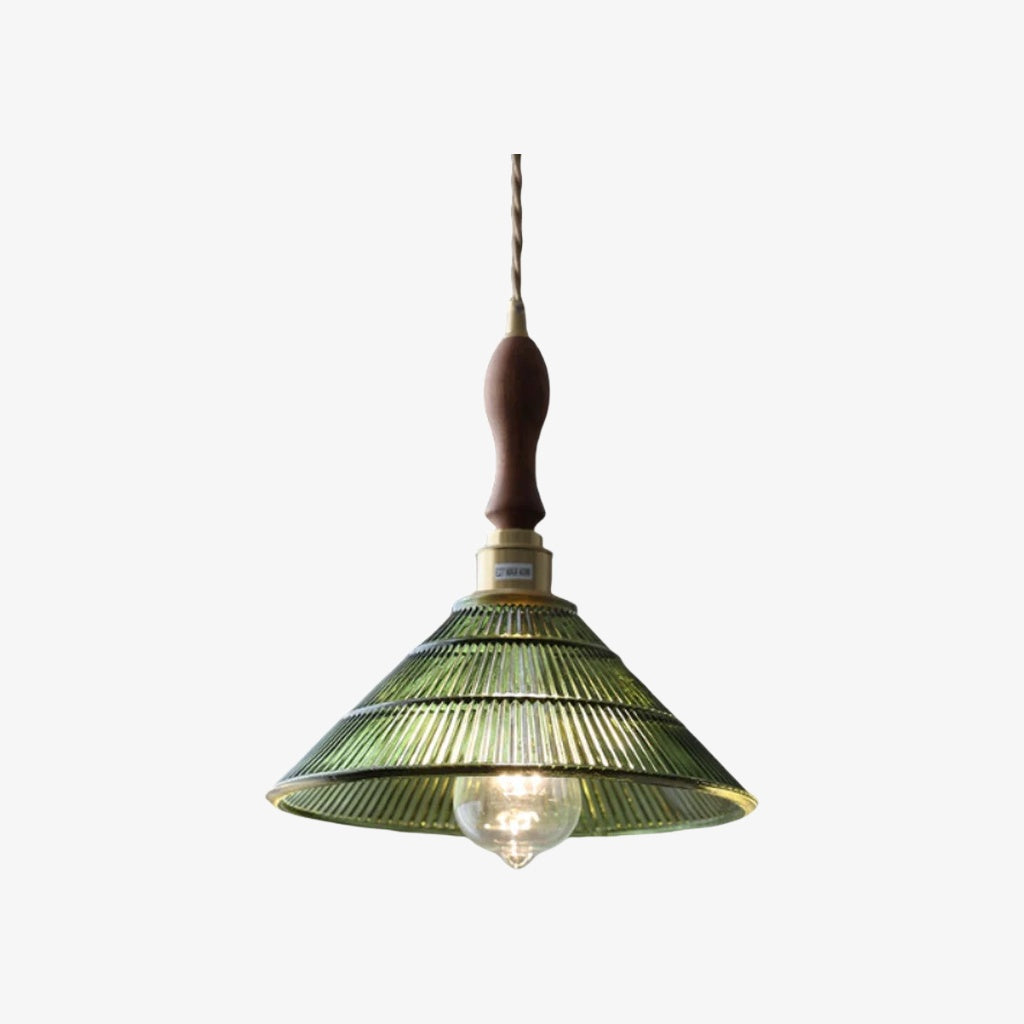 Ribilux Ribbed Pendant Light - Vintage Glass and Metal for Kitchen and Dining Room | Souliia