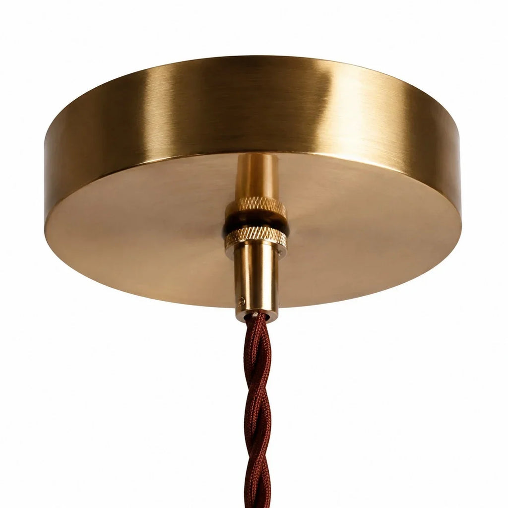 Vintage Textured Glass Pendant Light with Wood Accent | Souliia