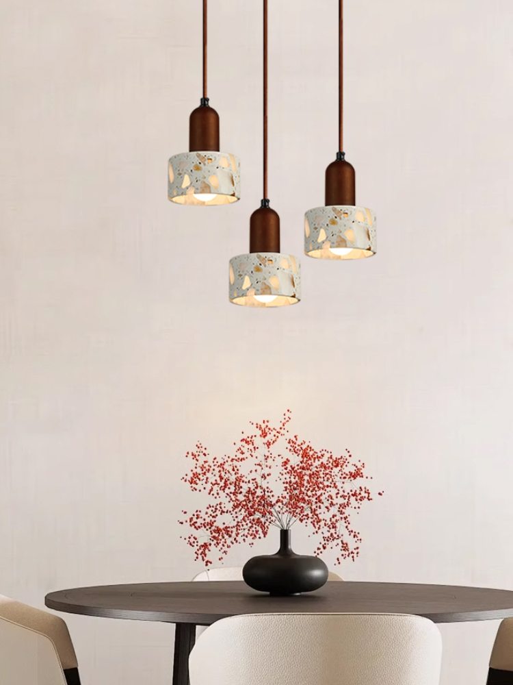 Wabi-sabi Style Water-polished Translucent Stone Retro Pendant Lamp | Souliia