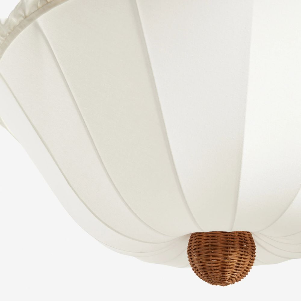 Wickara Natural Wicker Parasol Contemporary Flush-Mount Ceiling Light for Small Rooms | Souliia